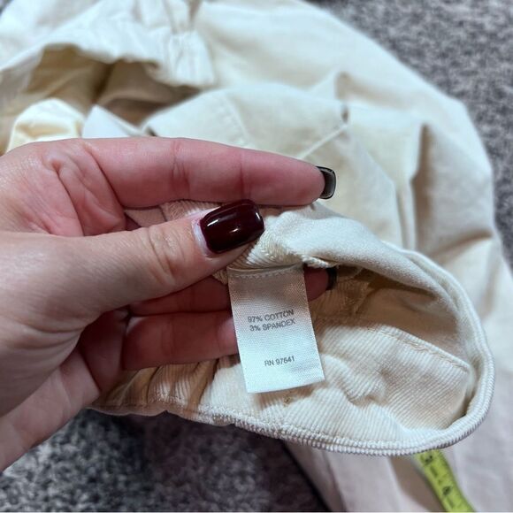 J Jill Pants Womens Cream Corduroy Stretch Waist Straight Leg Mid Rise Size 18 - Picture 6 of 8